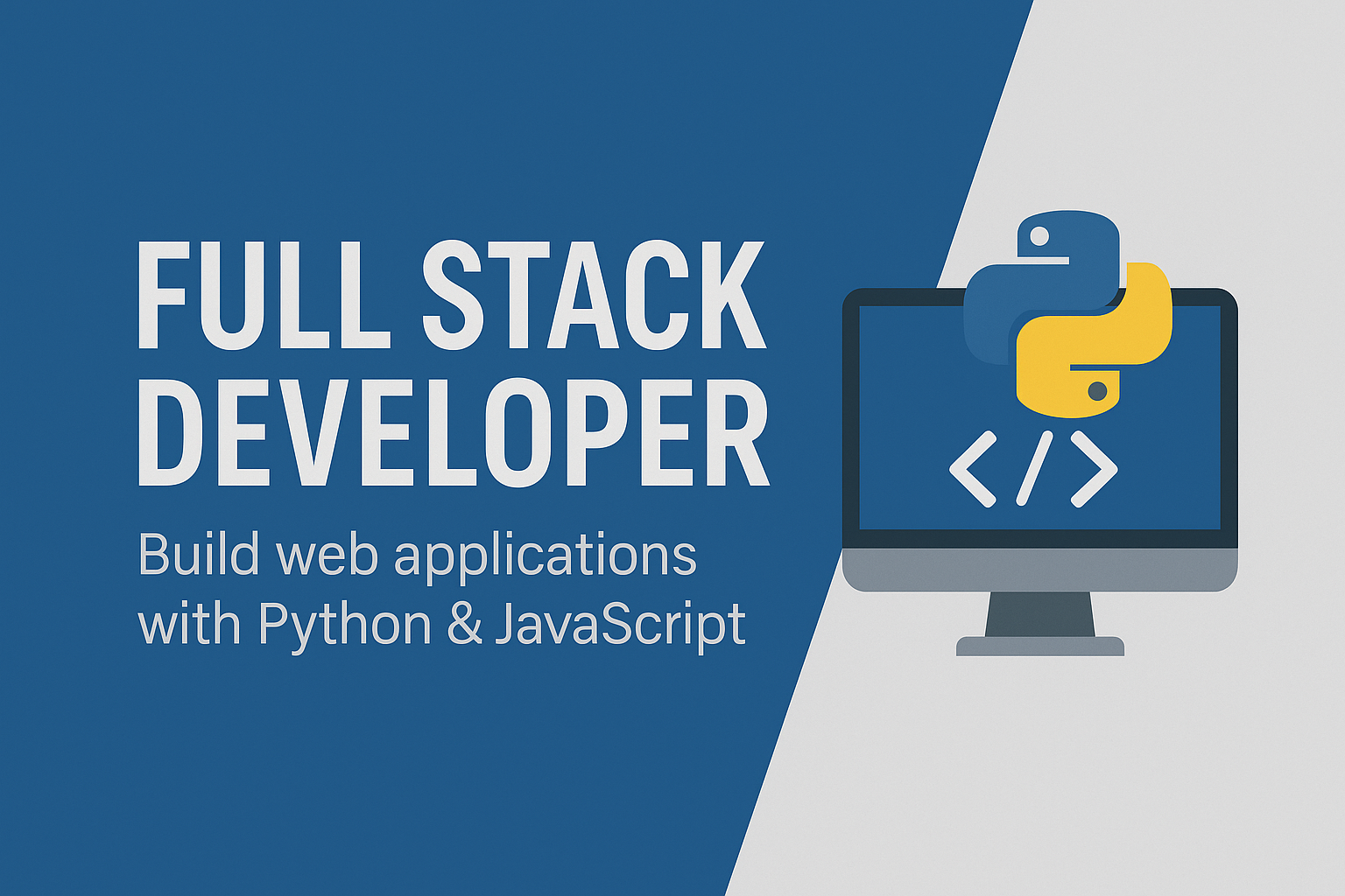Full Stack Developer course banner – Learn Python, Django, React, HTML, CSS, and JavaScript at BBSEdTech in Bengaluru