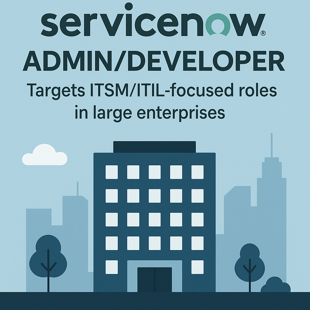 ServiceNow Admin/Developer course banner—ITSM/ITIL modules, Service Catalog, workflows and scripting training at BBSEdTech Bengaluru